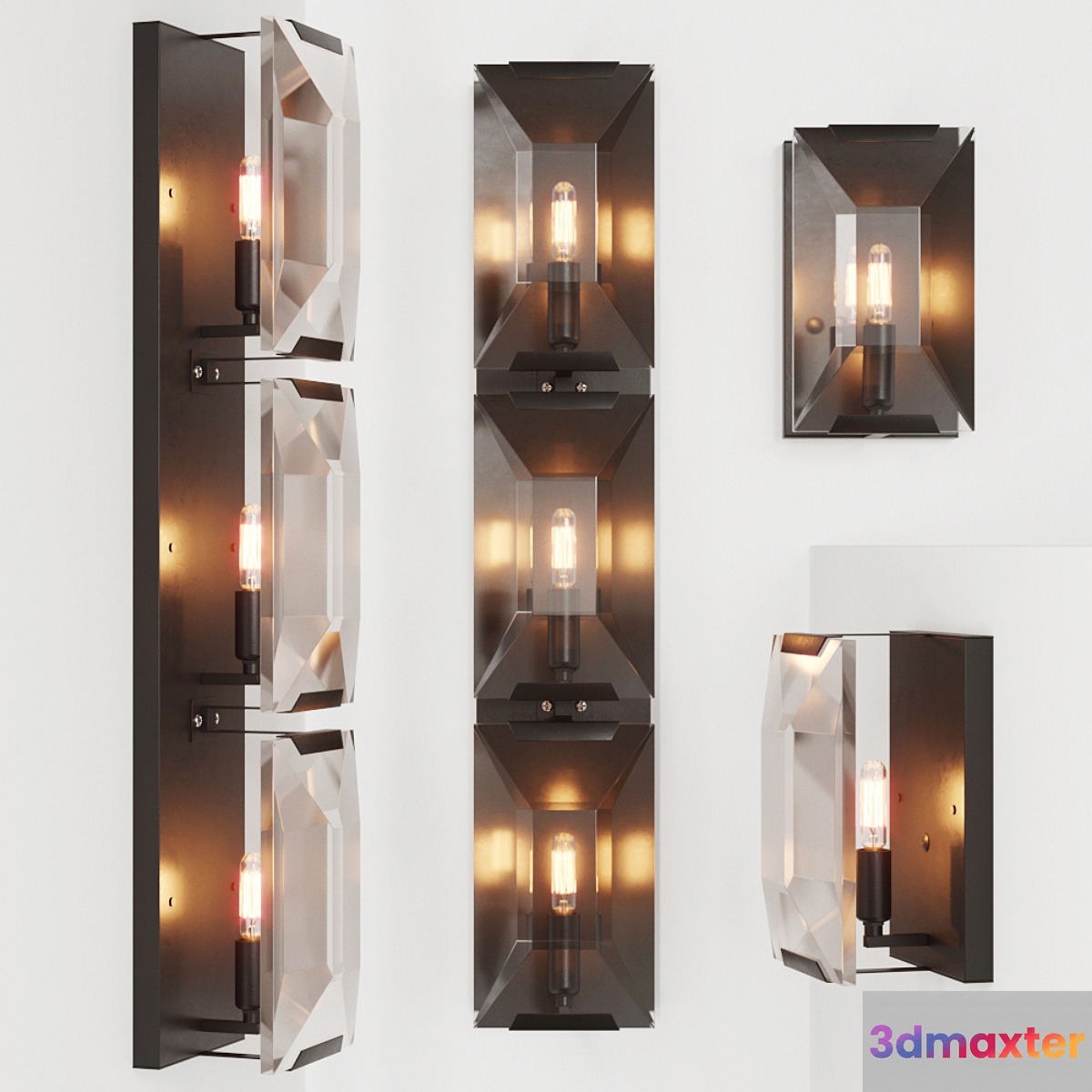 RH HARLOW CRYSTAL SCONCE TRIPLE SCONCE