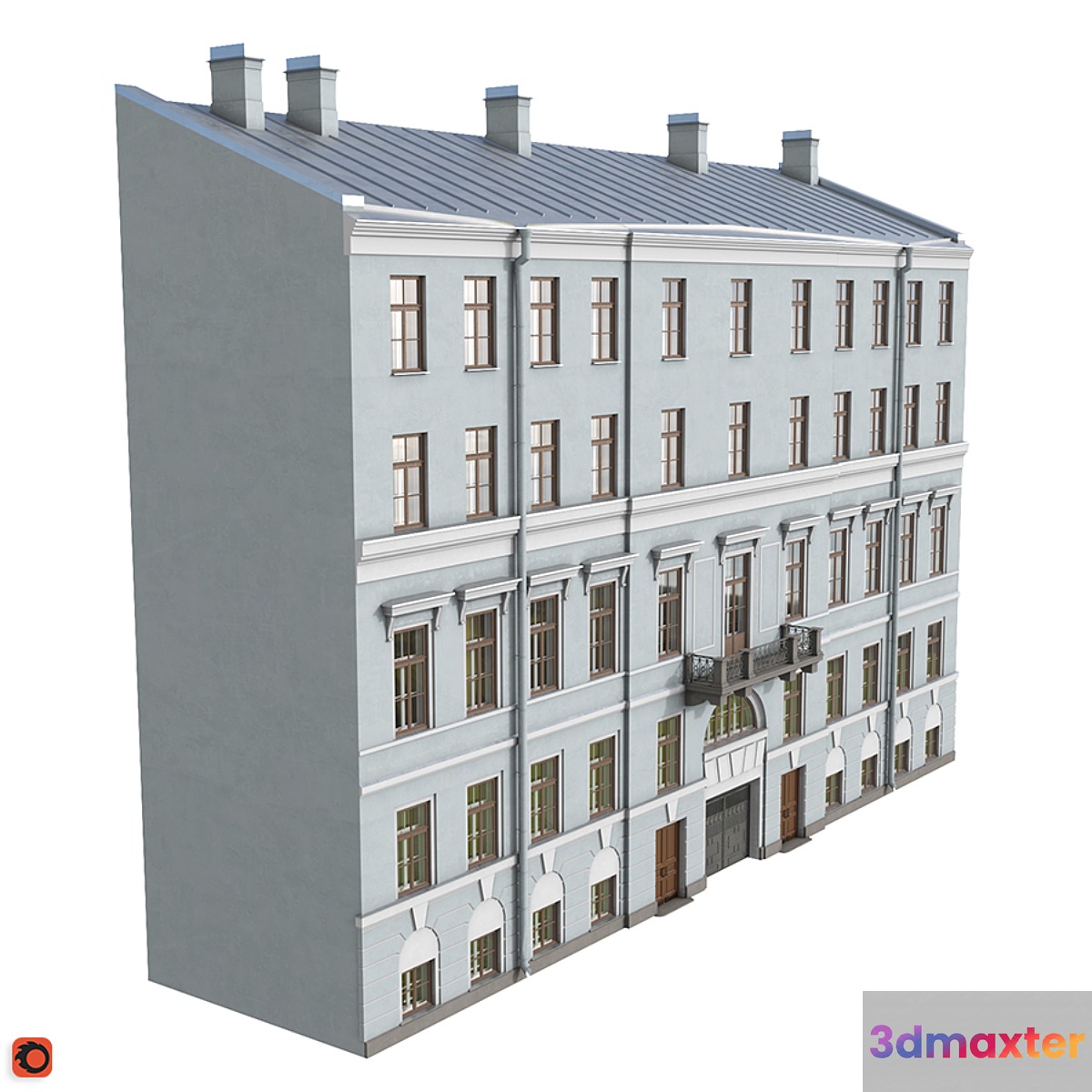 Front of the house on the Fontanka 3D Max