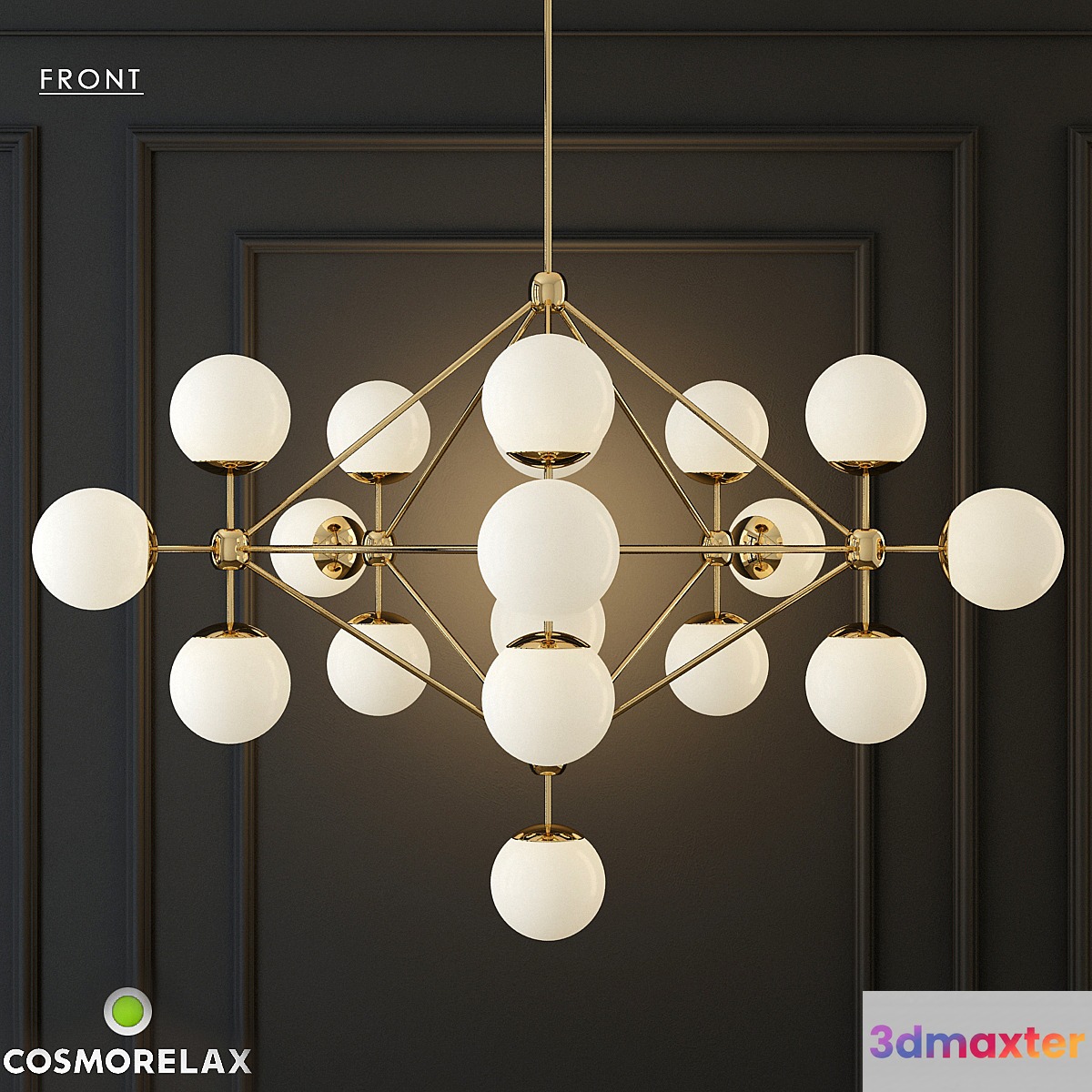 Chandelier modo chandelier white glass designed by jason miller 18 3D Max