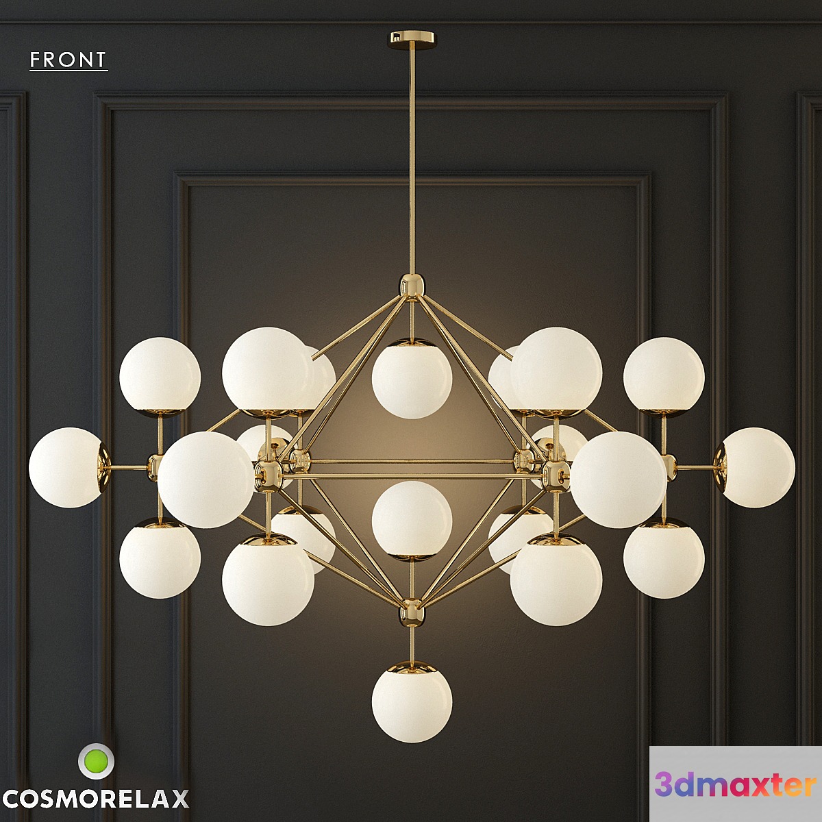 Chandelier modo chandelier white glass designed by jason miller 21 3D Max