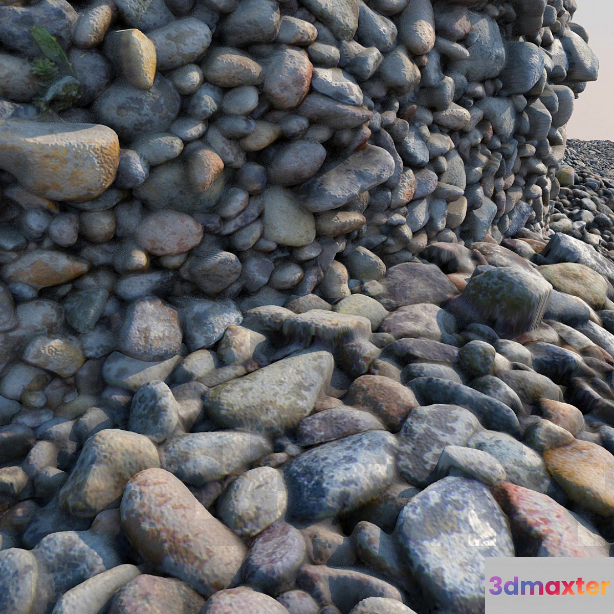 Material river pebbles 3D Max