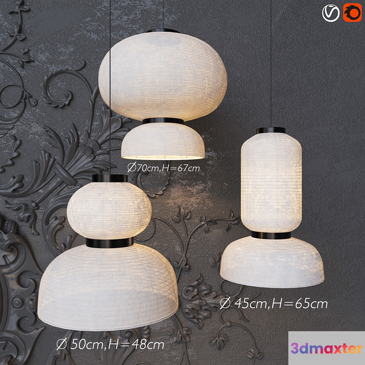 Set chandeliers Tradition Formakami 3D Max