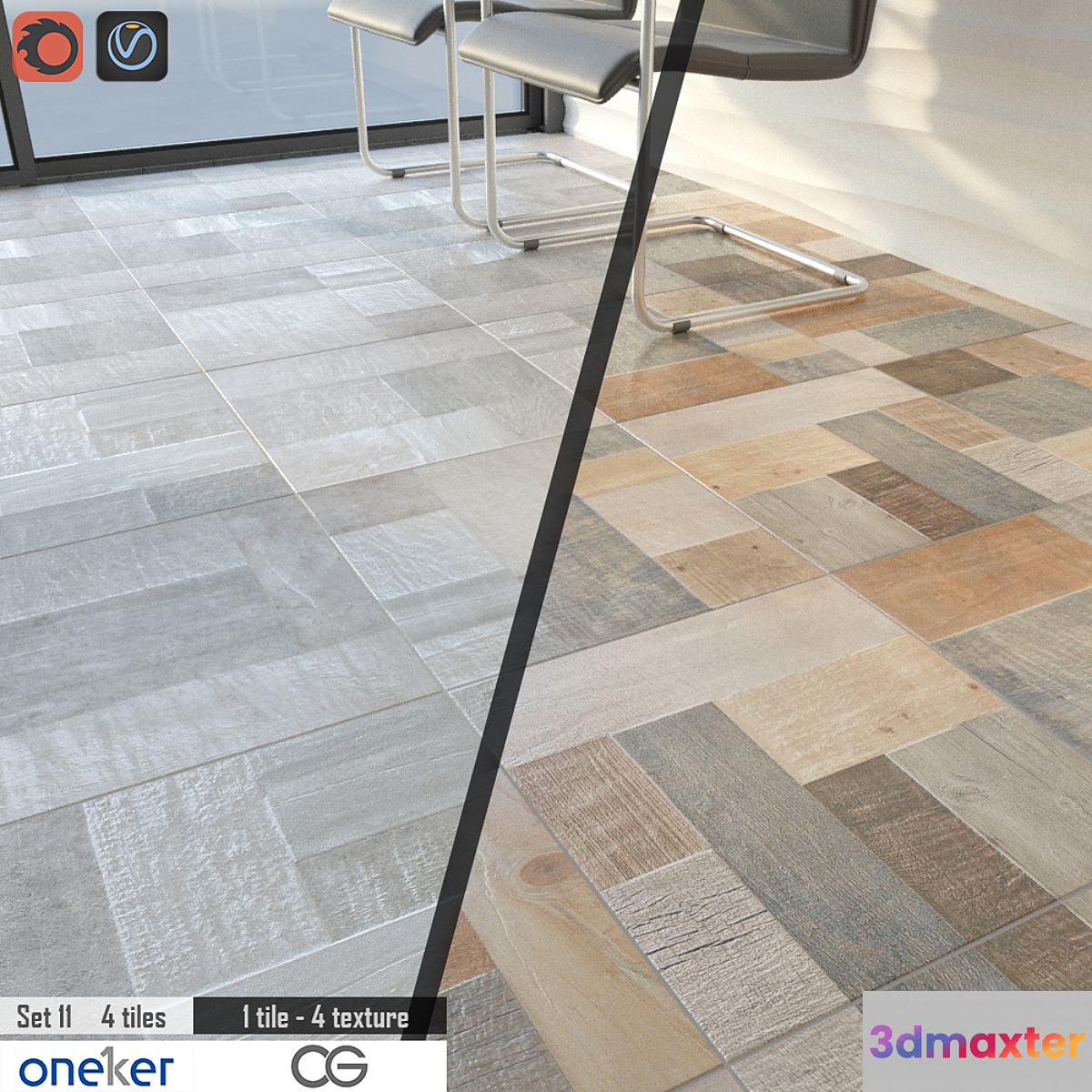 Oneker Tile Set 11 3D Max