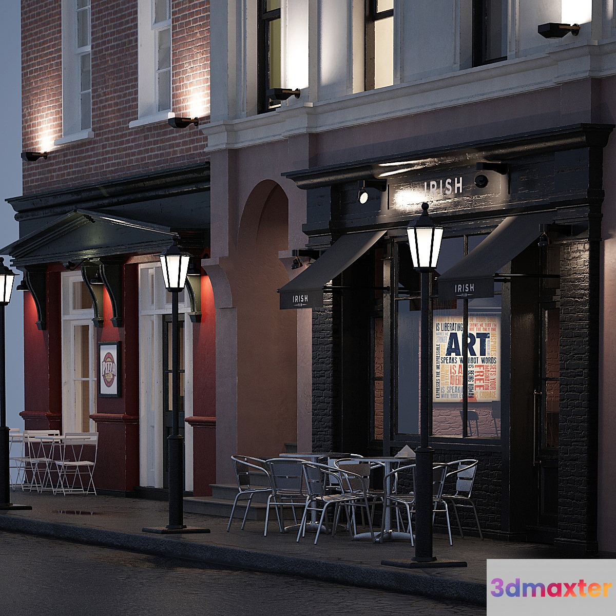 Evening facade for the background