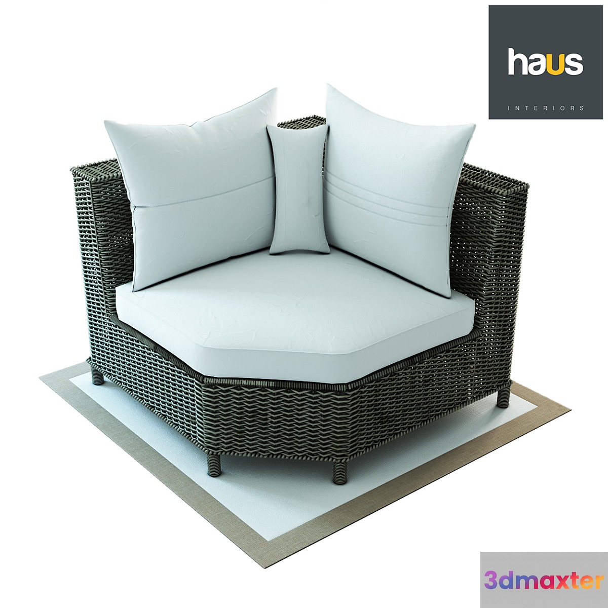 Haus Interior Corner armchair made of woven rattan 3D Max