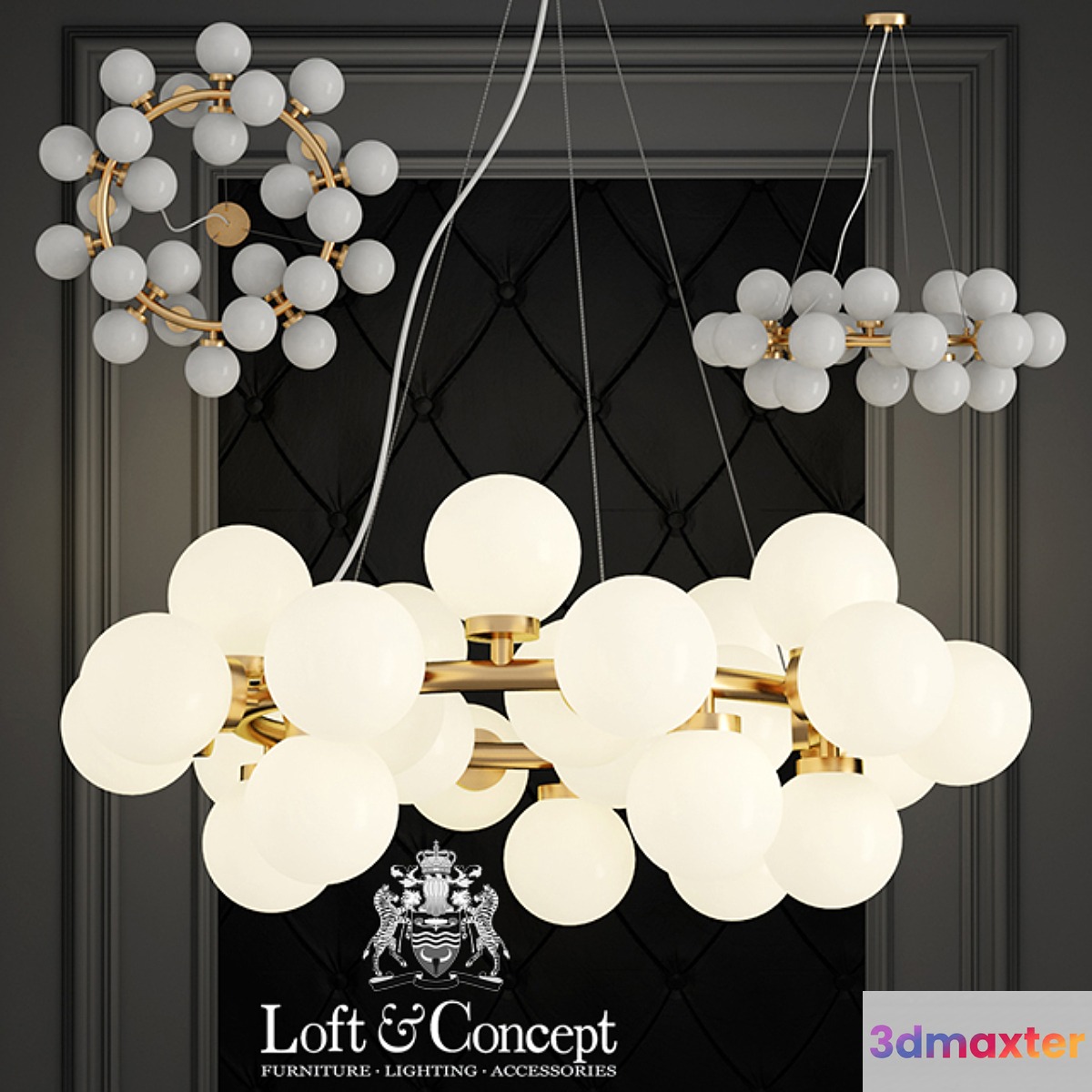 Chandelier Milk Bubble Round Chandelier 25 3D Max