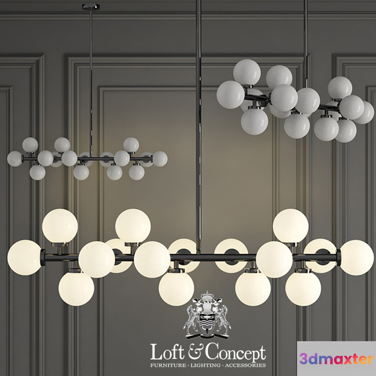 LAMP BUBBLE STIK BLACK CHANDELIER - No.5