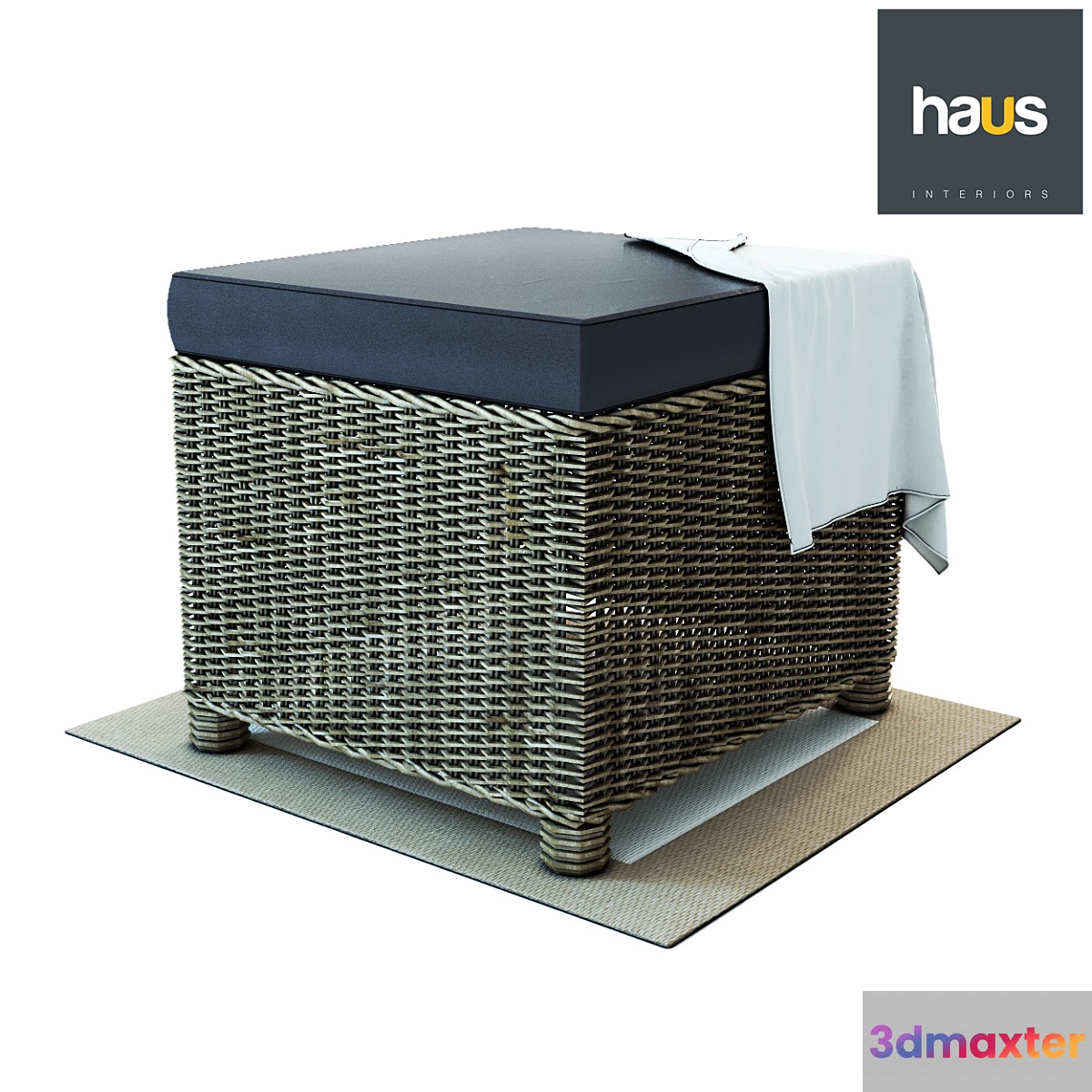 Haus Interior - Puff from woven rattan 3D Max