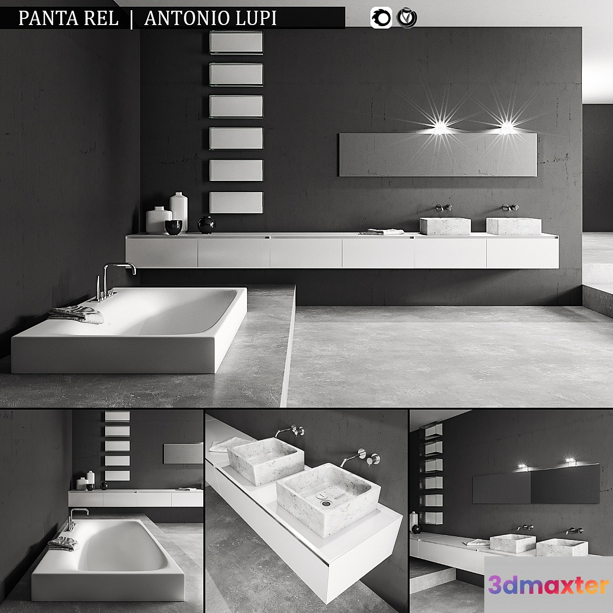Bathroom furniture set Panta Rel 3D Max