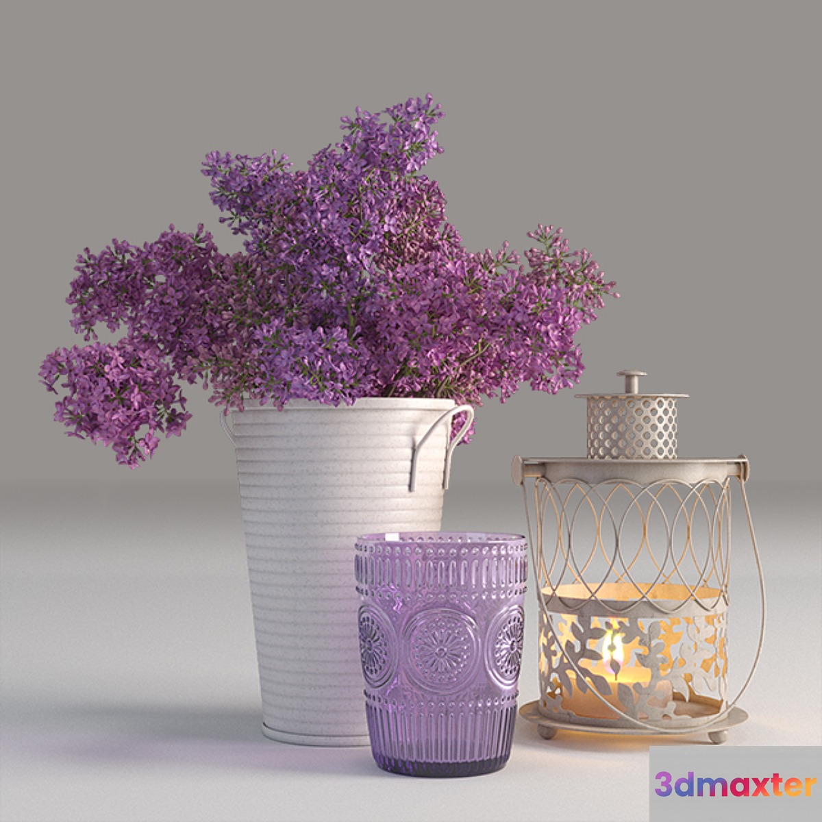 Decorative set with lilac 3D Max