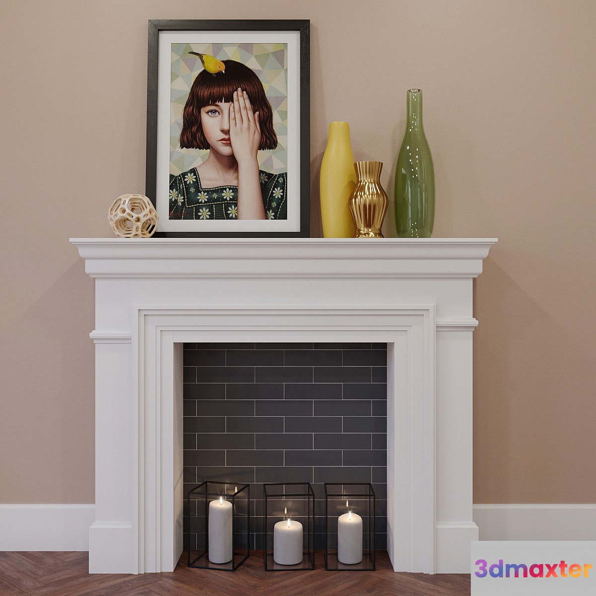 Fireplace with decor