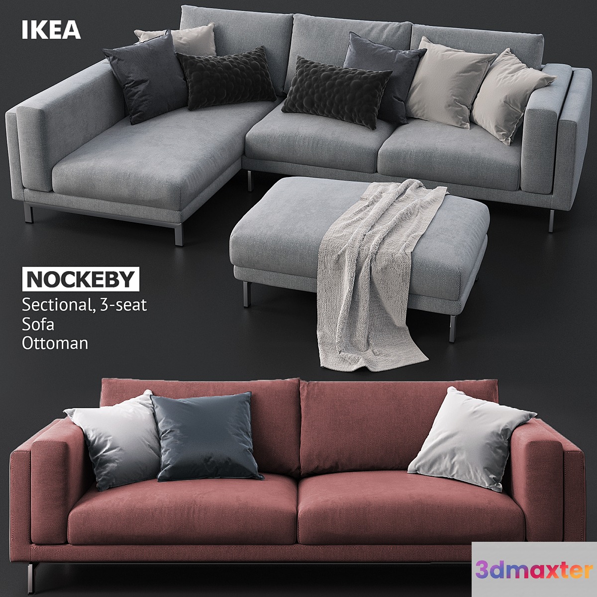 Sofas and ottoman IKEA NOCKEBY