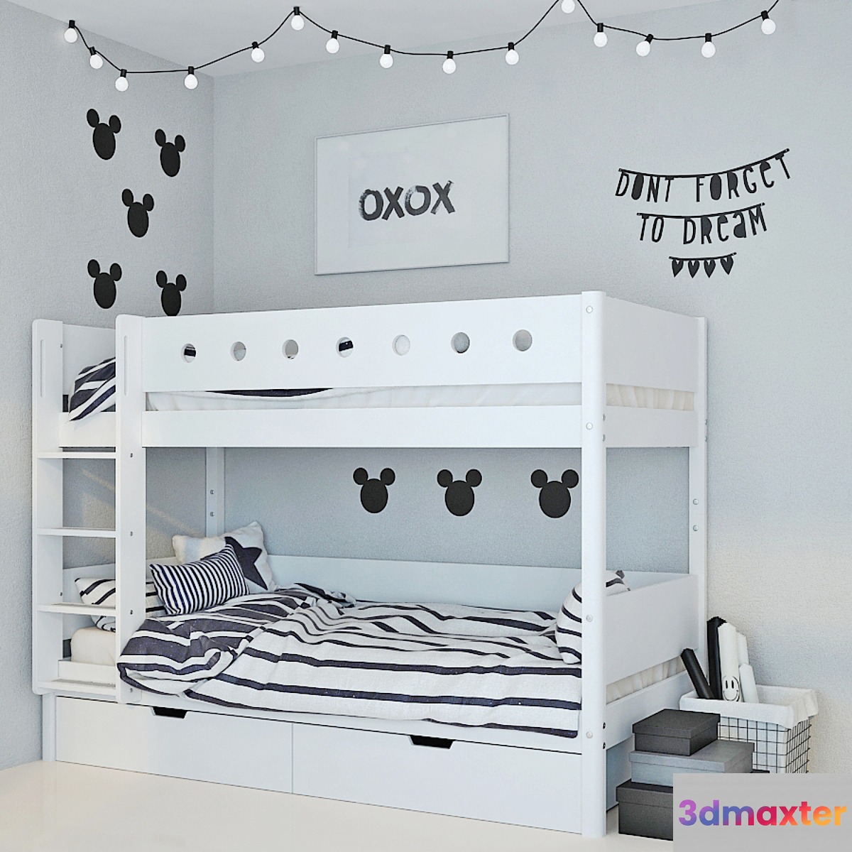 Flexa Bunk Bed 1 3D Max