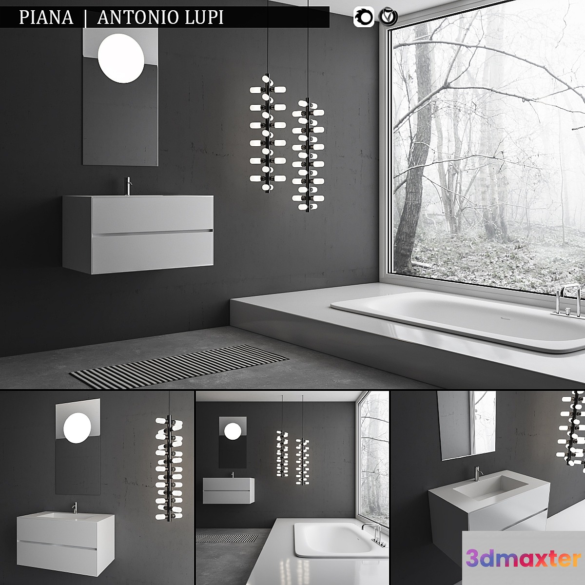 Bathroom furniture set Piana 3D Max