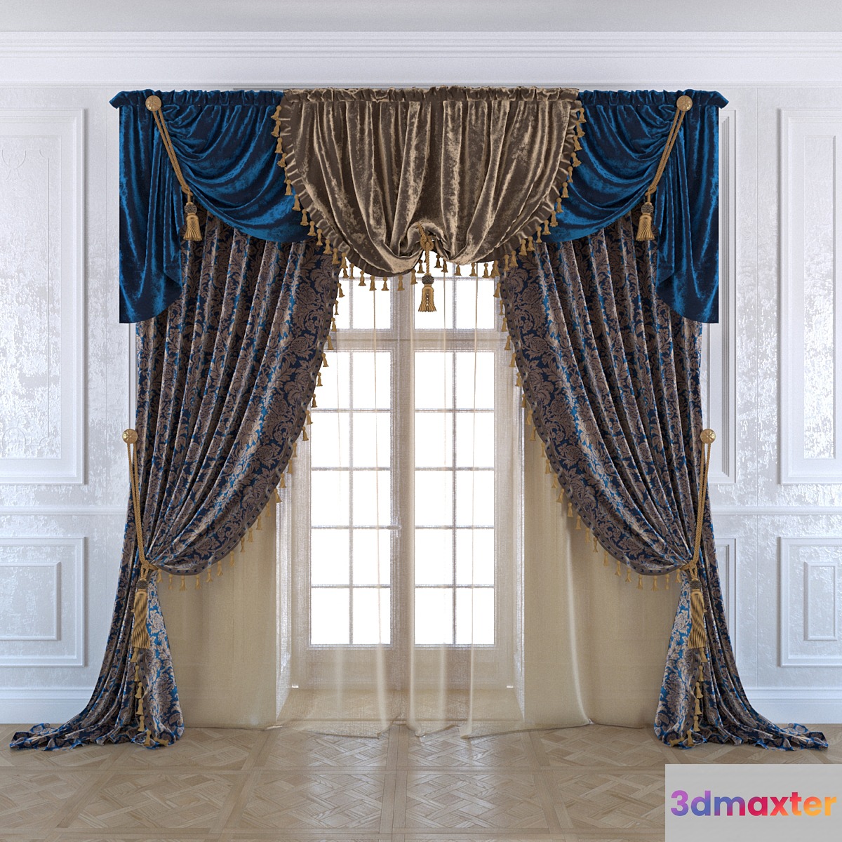 Classic curtains 3D Max