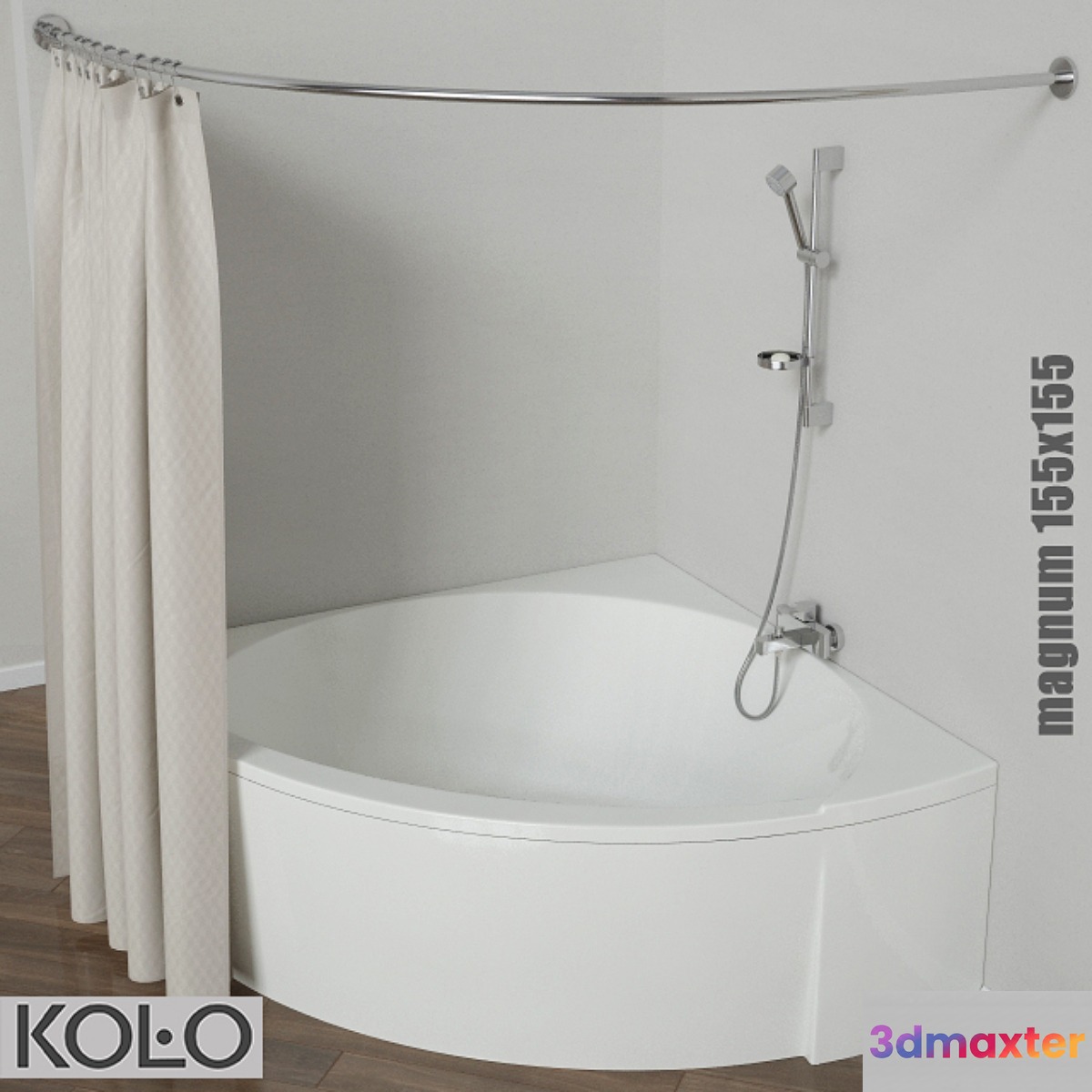 Corner baths symmetrical MAGNUM 155 * 155 cm the RELAX 150 * 150 cm the INSPIRATION 140 * 140 cm tm KOLO 3D Max