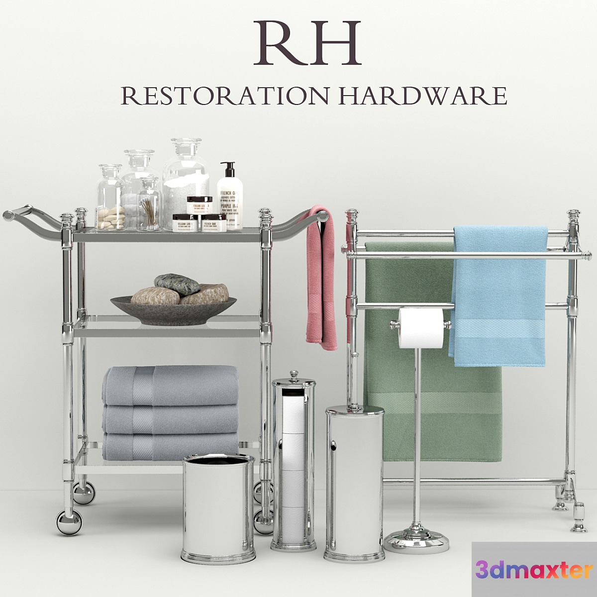 Restoration Hardware bathroom acsessories 4 3D Max
