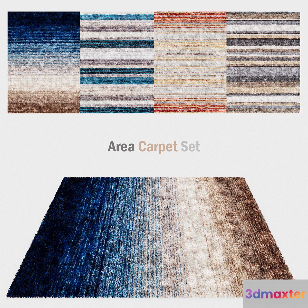 Carpets with long pile | Area carpet set 3D Max