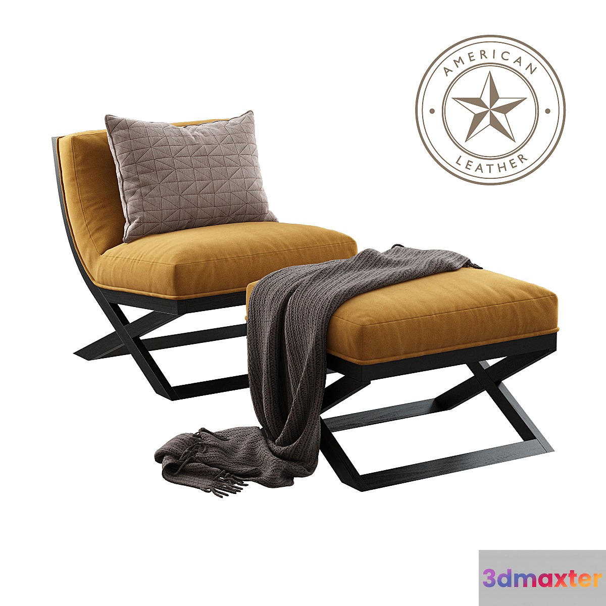 American Leather _ Tori (Armchair & Ottoman)