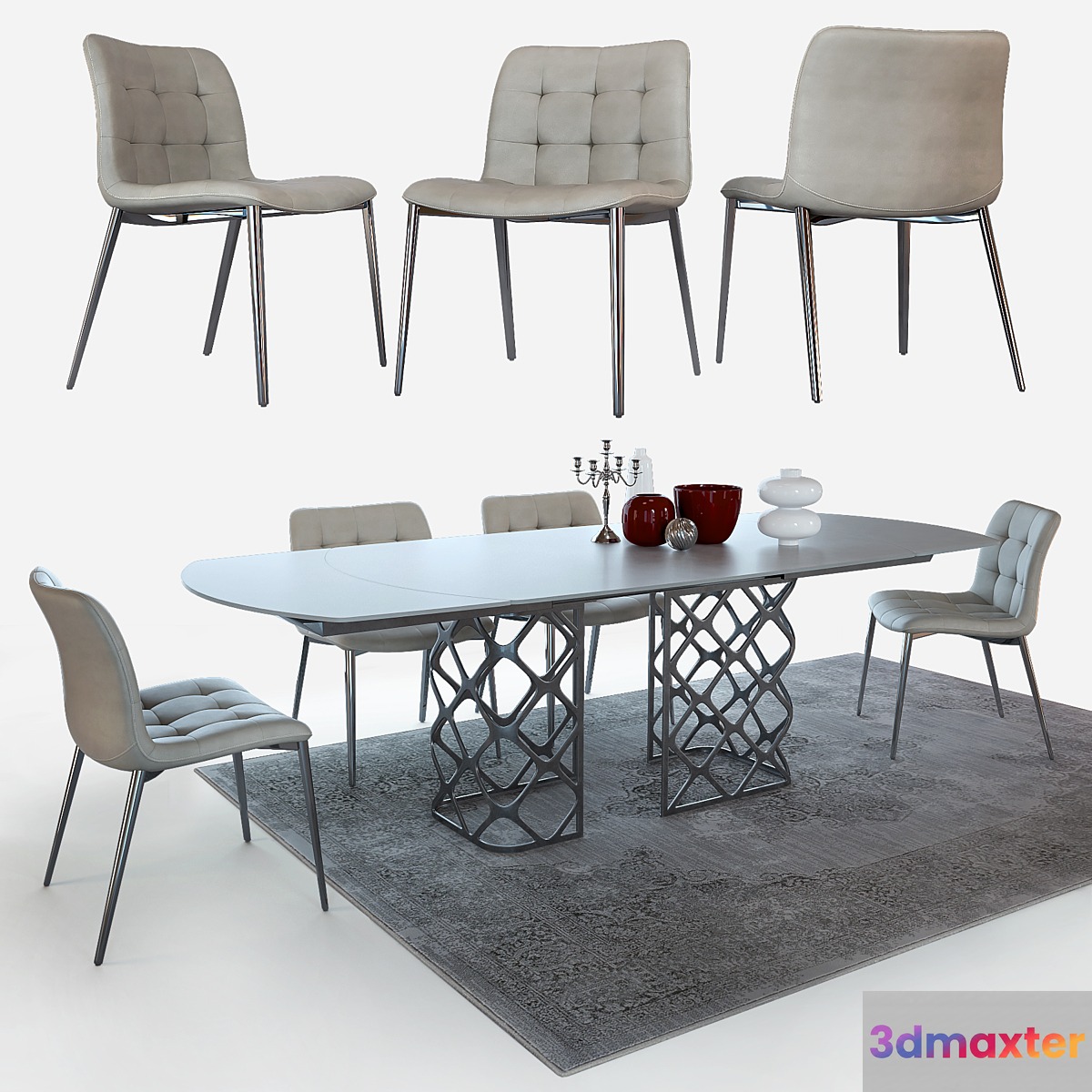 Table and chairs Bontempi Casa 3D Max