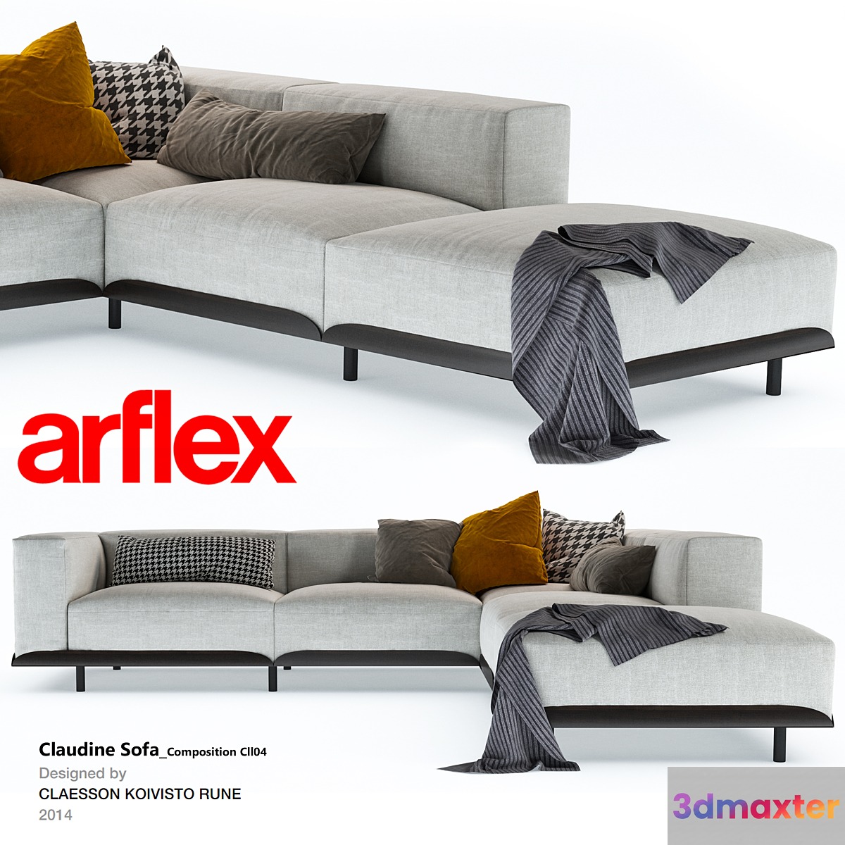 Claudine Sofa CLL 05 3D Max