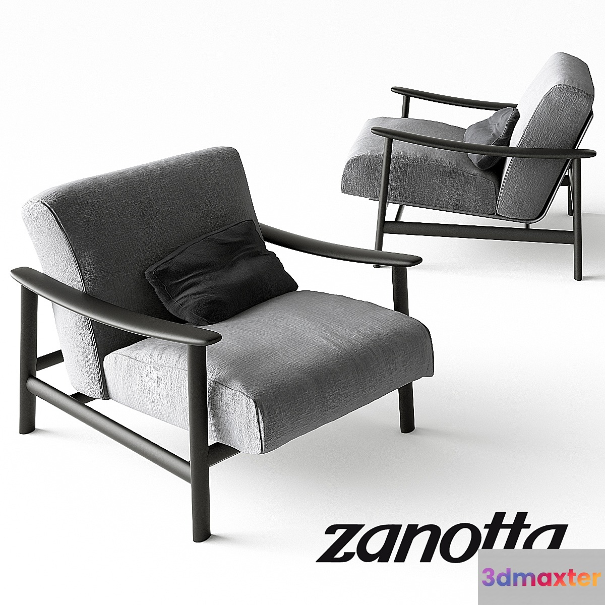 Zanotta Sushi Armchair Grey - No.2 3D Max