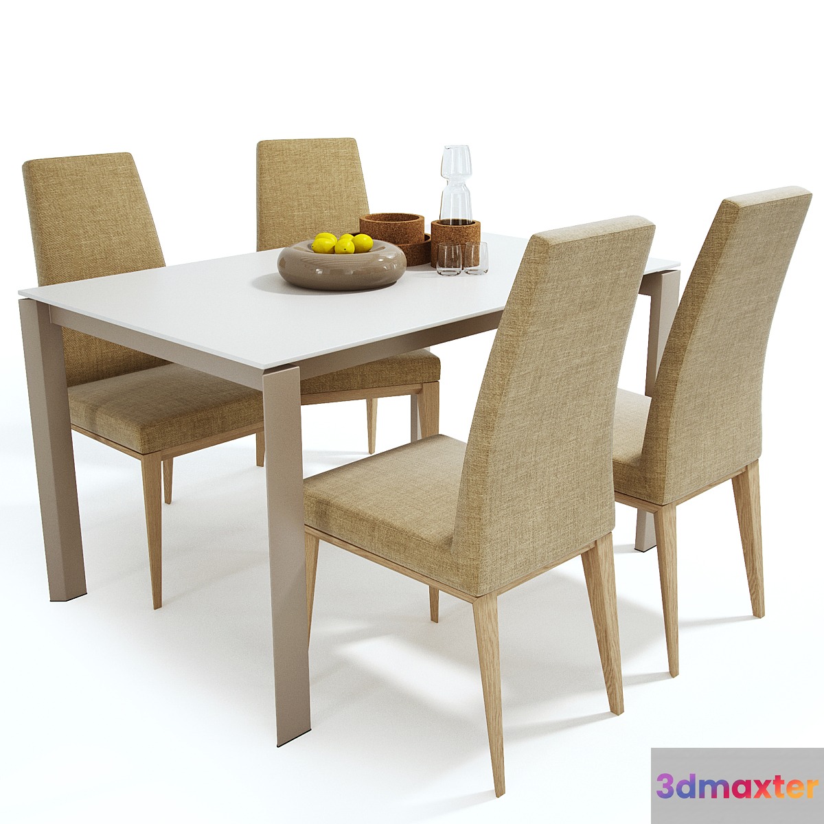 Calligaris set table Duca chair Bess - No.2 3D Max