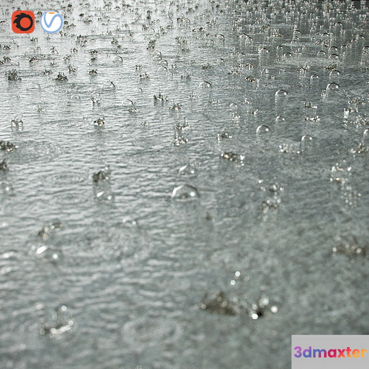 Splashes of raindrops