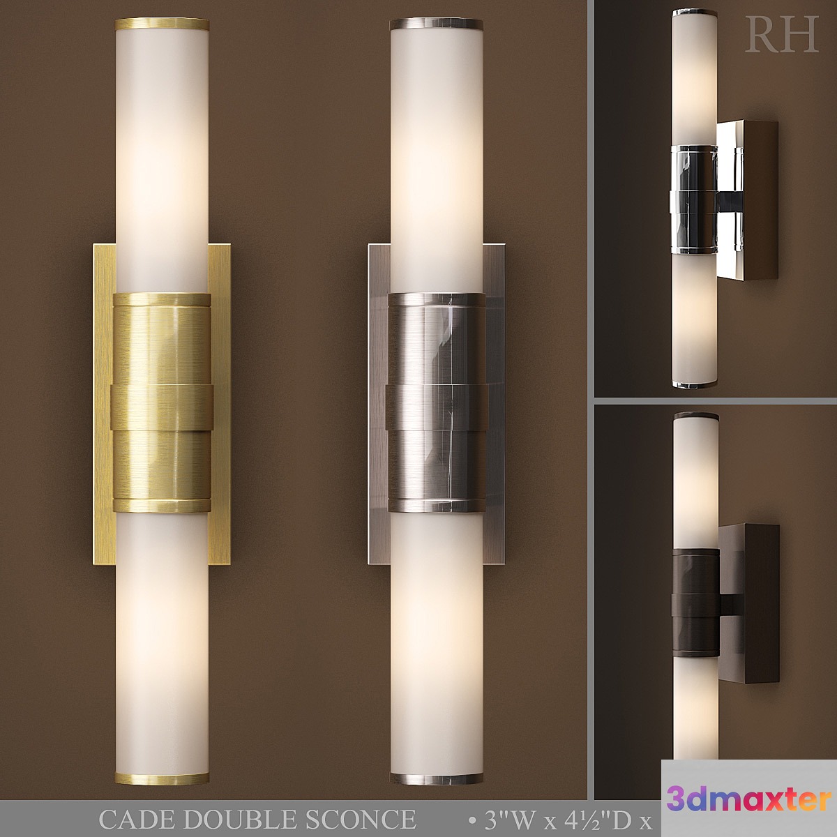 CADE DOUBLE SCONCE 3D Max
