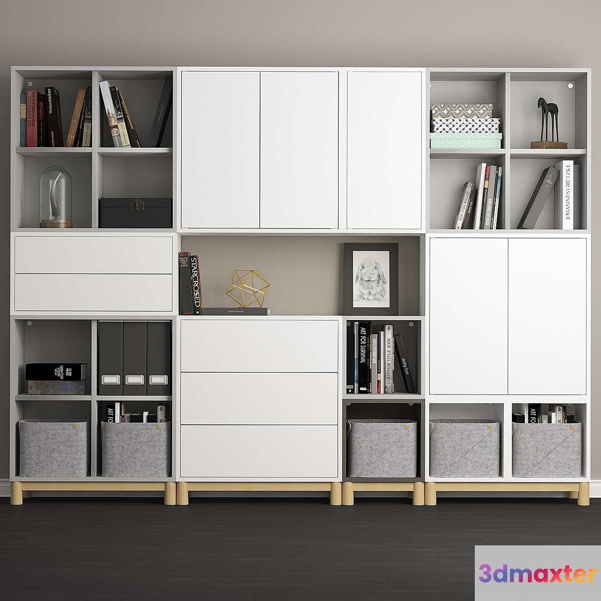 The combination of cabinets with legs  Eket.