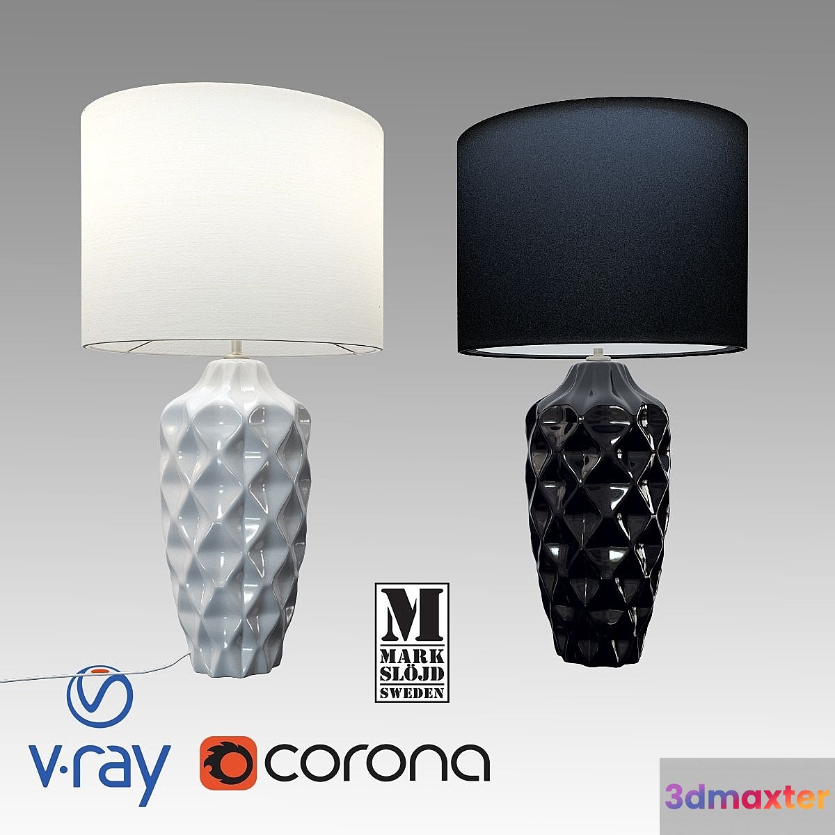 Table lamp Angela firm Markslöjd Sweden. 3D Max