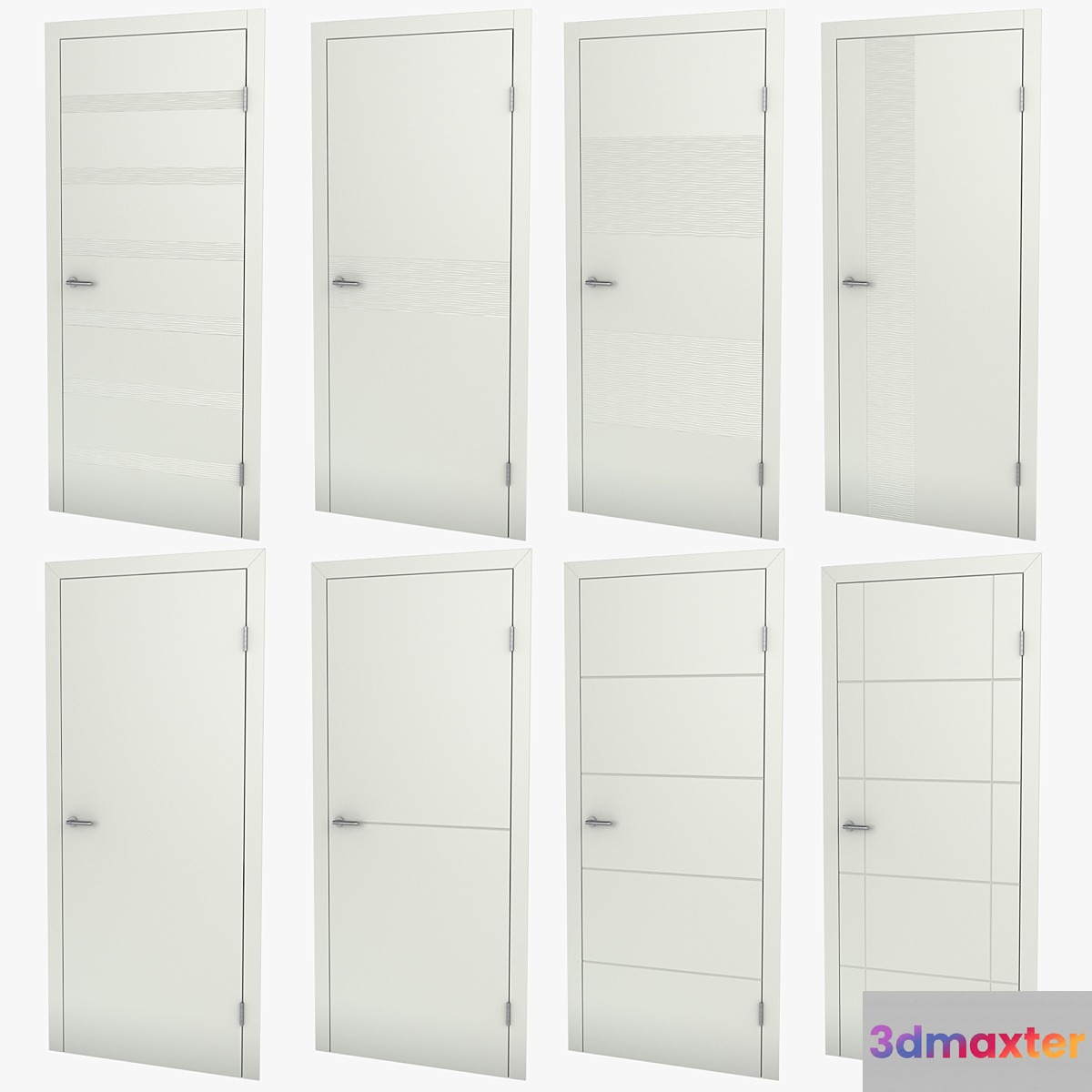 Modern interior doors 01 3D Max