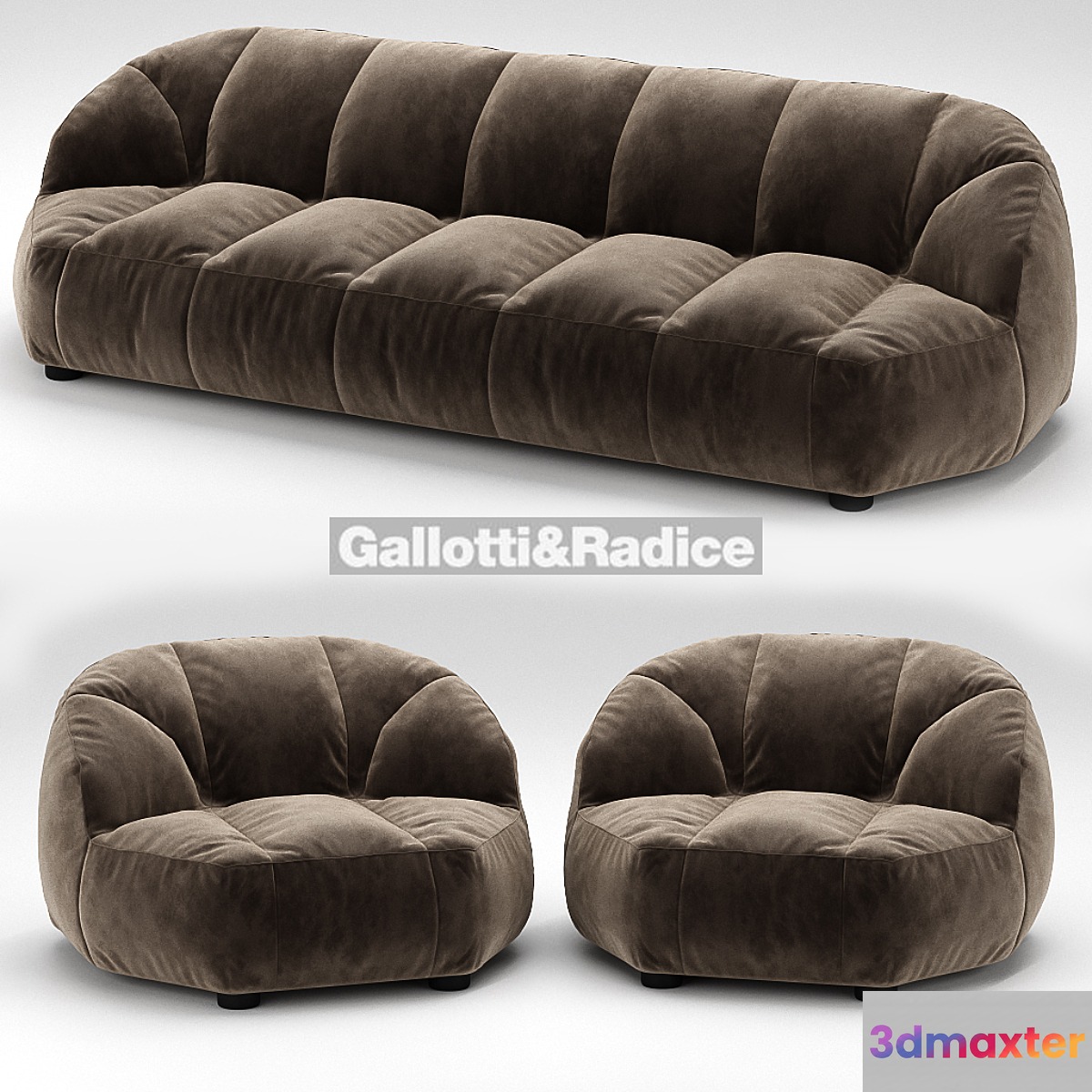 Cloud sofa and armchair Galotti & Radice 3D Max