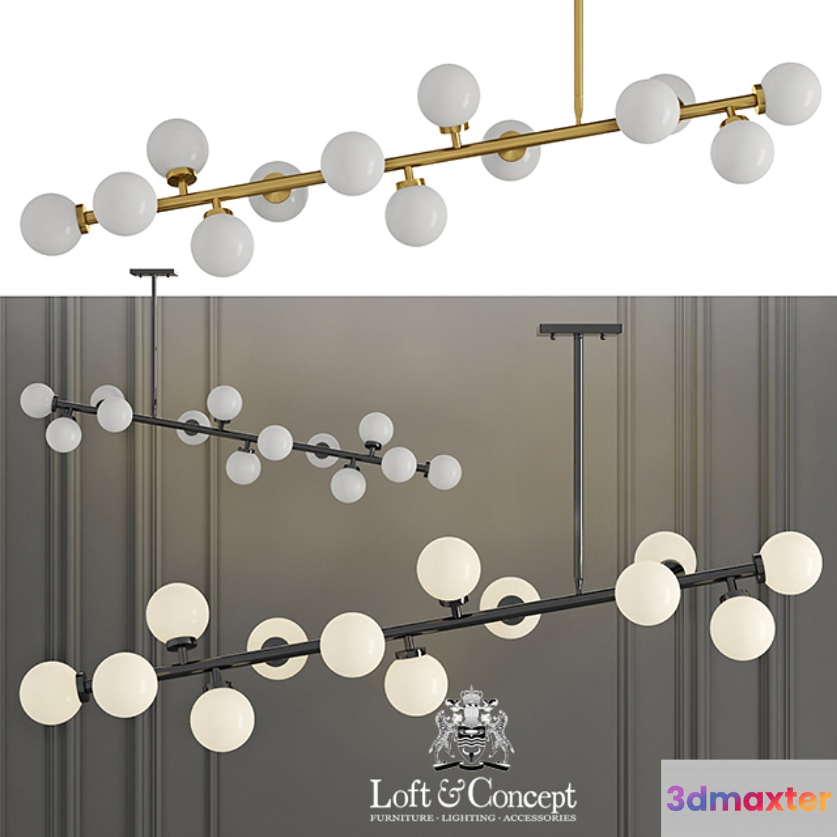 Lamp Bubble Stik Chandelier 3D Max
