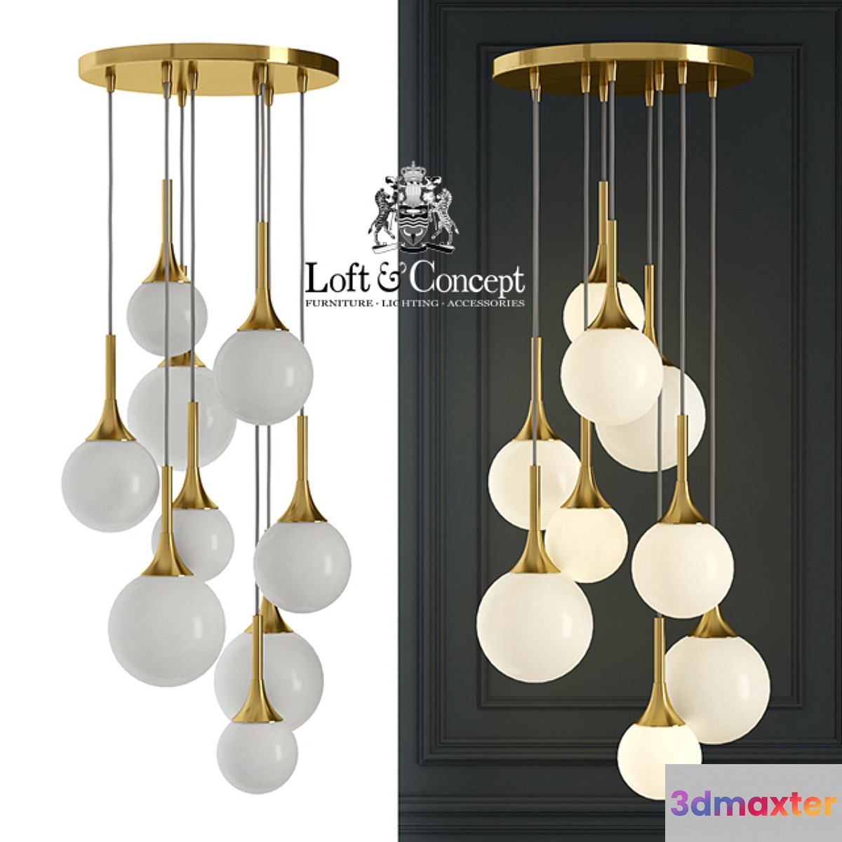 Hanging lamp Restoration Hardware Whitney Chandelier 3D Max