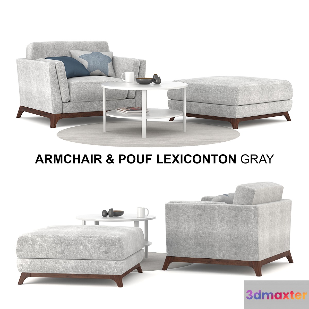 Armchair & Pouf Lexiconton GRAY - No.2