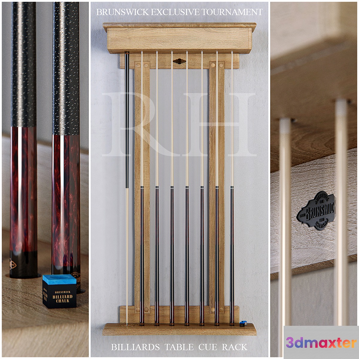 RH Brunswick exclusive tournament billiards cue rack
