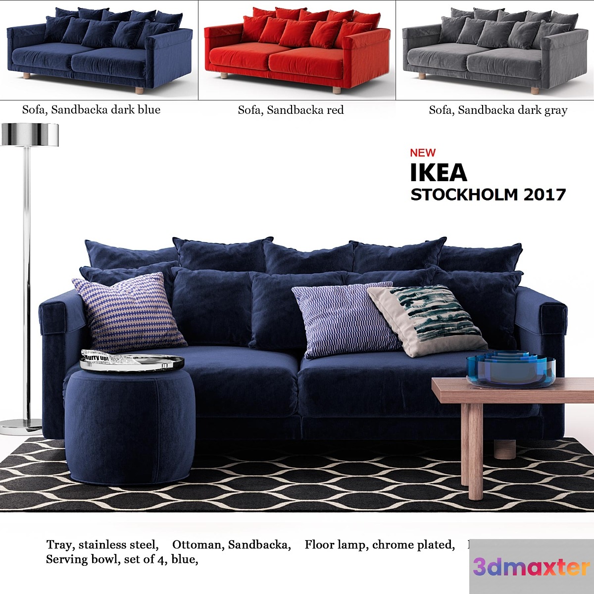 Sofa Ikea STOCKHOLM 2017 _ IKEA STOCKHOLM 2017 3D Max