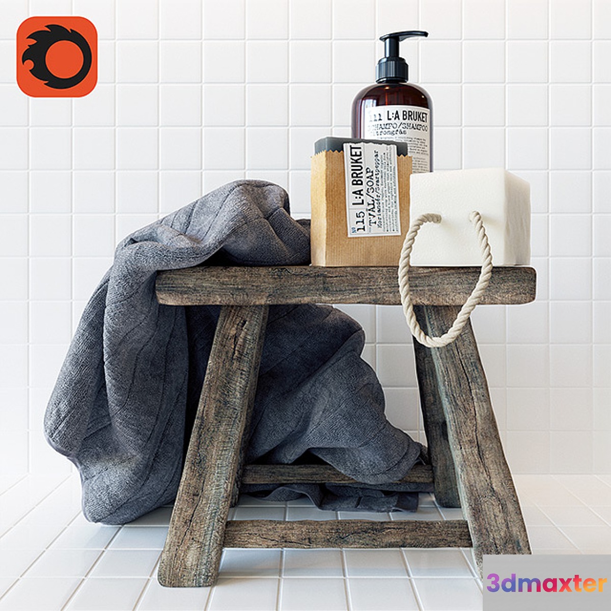 Rustic Bathroom Set - No.2 3D Max
