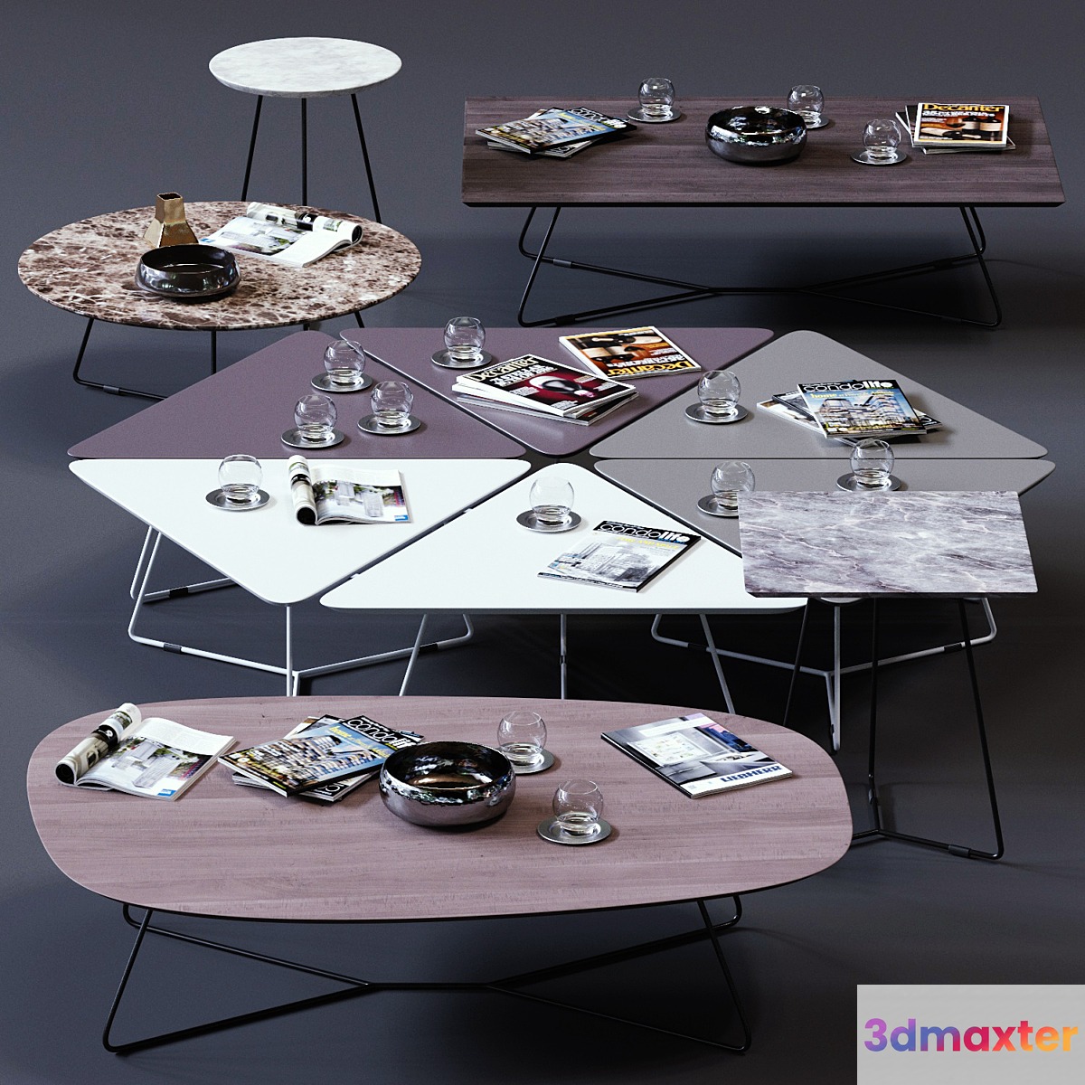 Ditre Italia Coffee Tables Set 02 3D Max