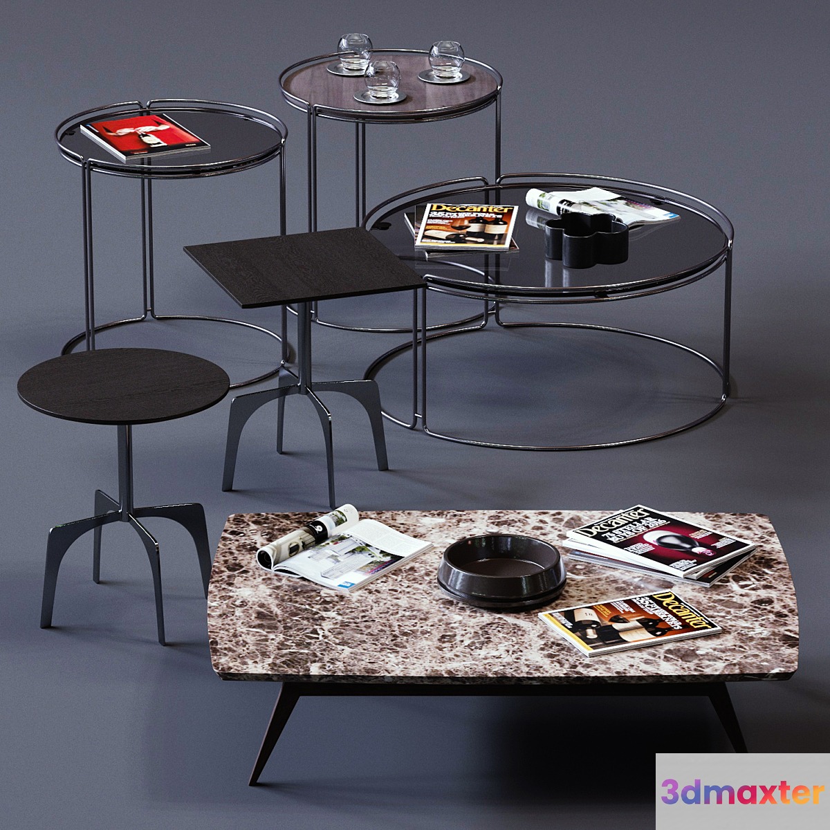 Ditre Italia Coffee Tables Set 03 3D Max