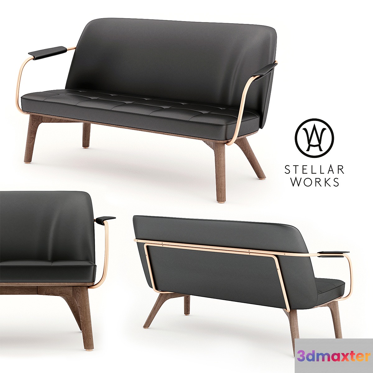 Stellarworks - Utility Lounge Chair Two Seater 3D Max