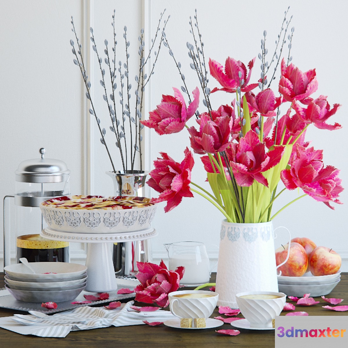 red tulips 3D Max