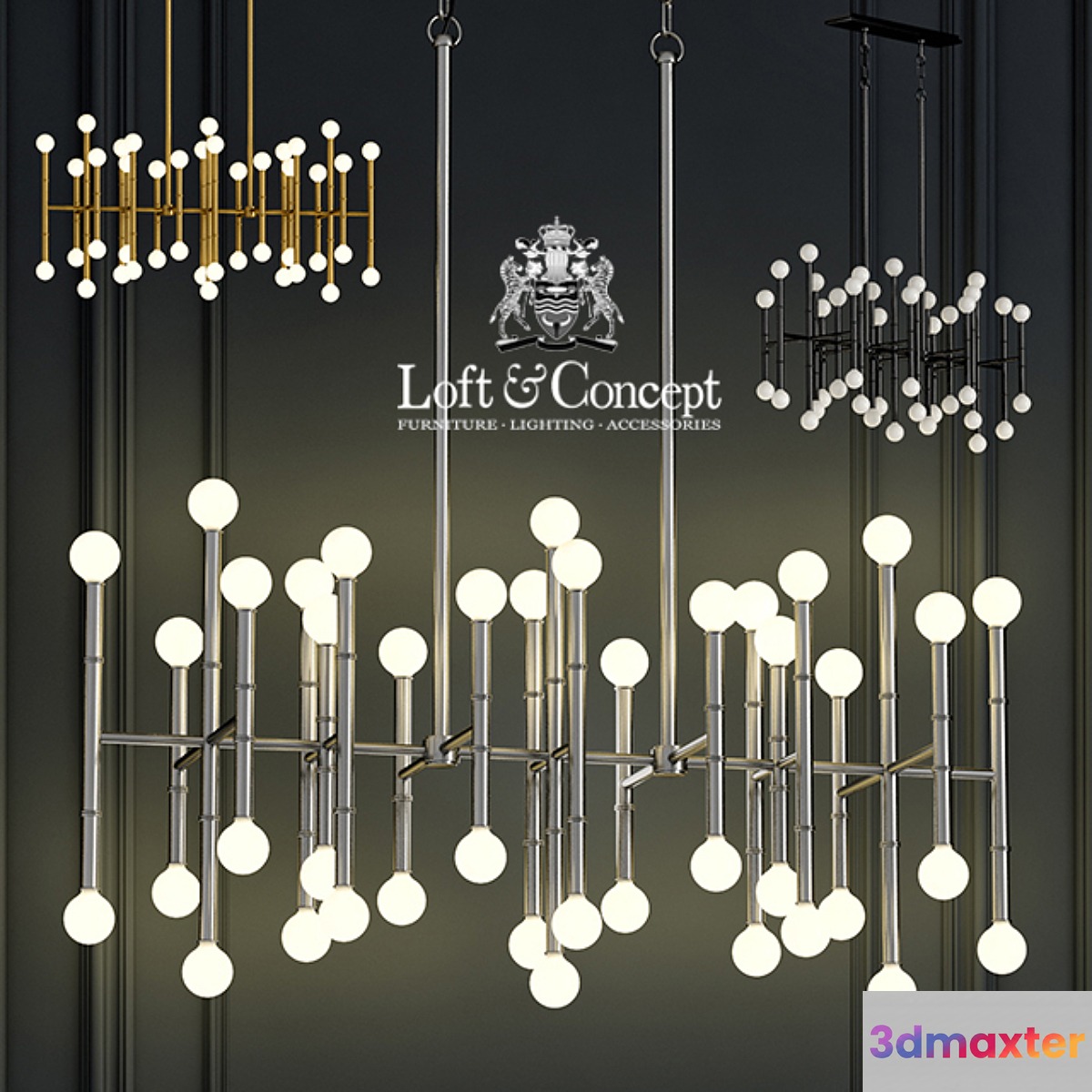 Chandelier Meurice Rectangular Chandelier Jonathan Adler 3D Max