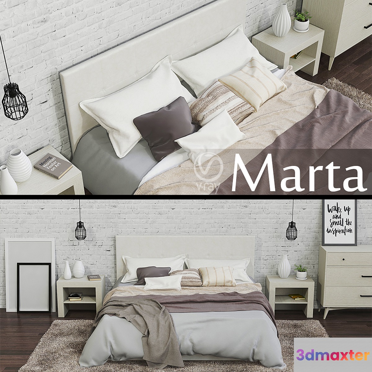 Marta bed 3D Max