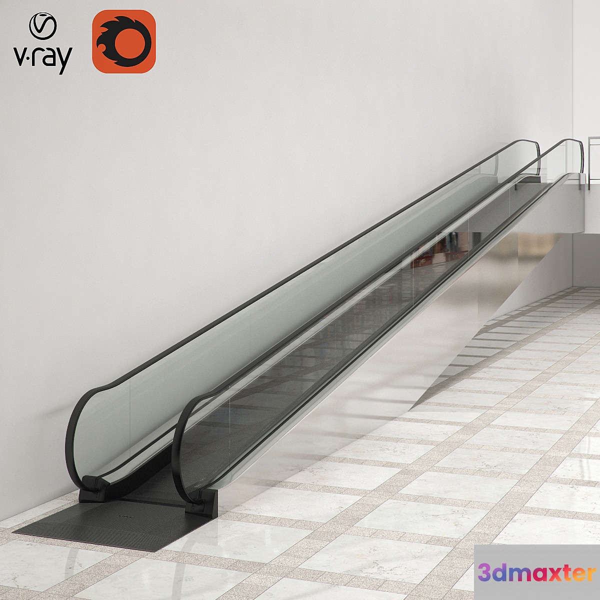 Modular travelator KONE TravelMaster 115 3D Max