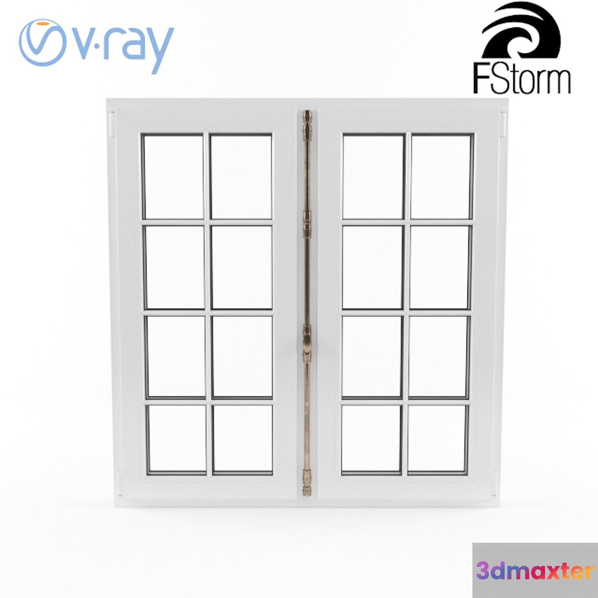 Classic French Window 3D Max