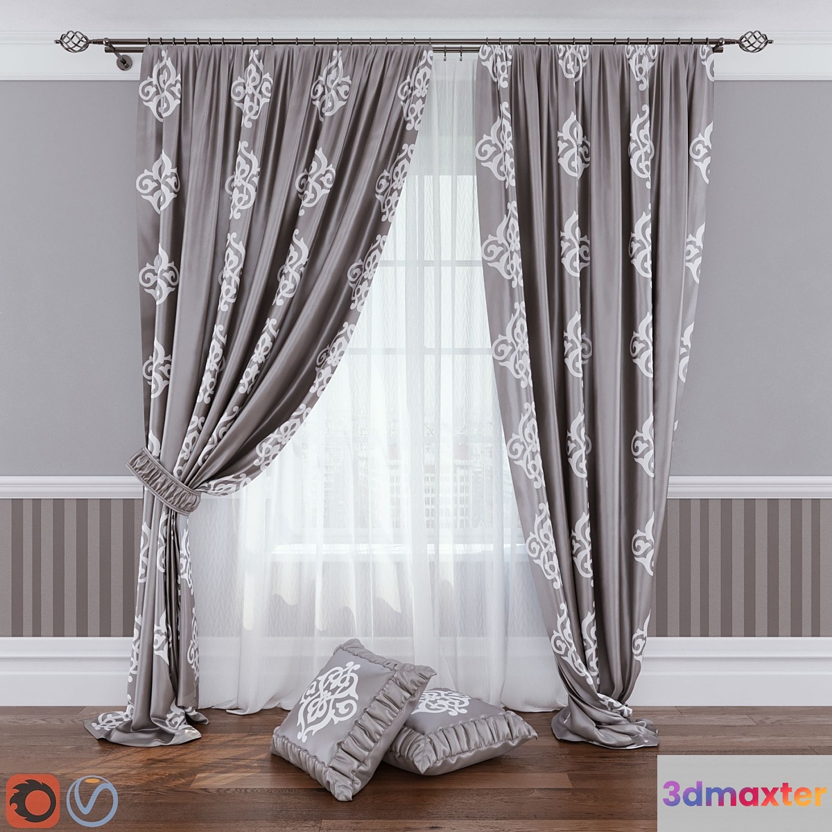 Modern Curtain №6 3D Max