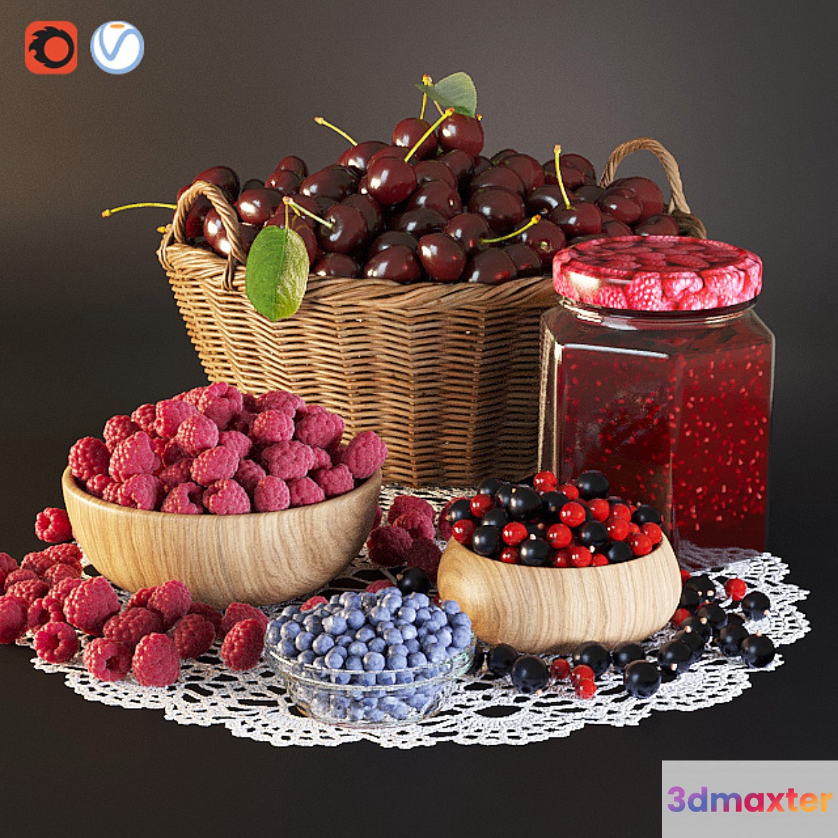 Berry set 3D Max