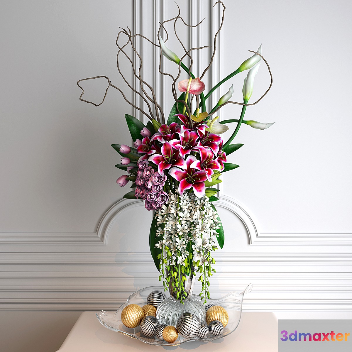 Flower arrangements 3D Max